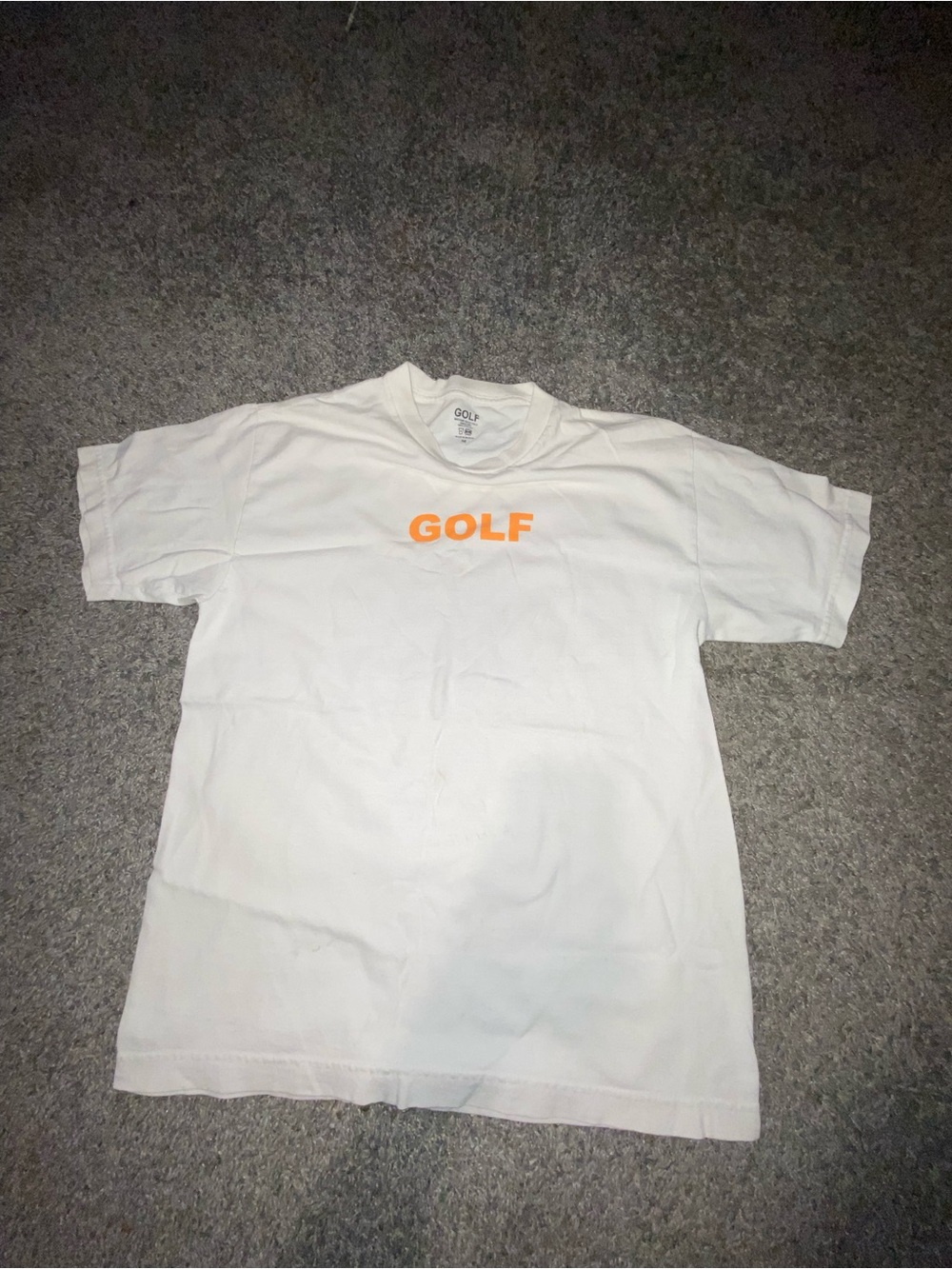 Golf Wang White Short Sleeve Tee with Orange GOLF Logo